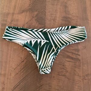 Mikoh Green and White Palm Print Bikini Bottom